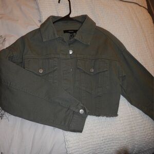 Forever 21 Sage Green Denim Jacket